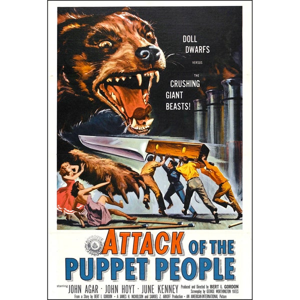 Attack Of The Puppet People Movie Poster - 1958 - Horror - One Sheet Artwork - Digital Download