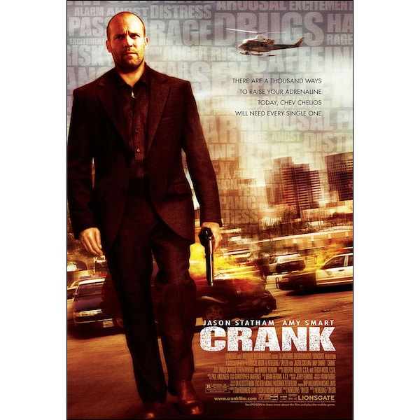 Crank Movie Poster - 2006  - Jason Stratham - Action - One Sheet Artwork
