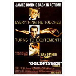 Goldfinger Movie Poster - 1964  - James  - Action - One Sheet Artwork