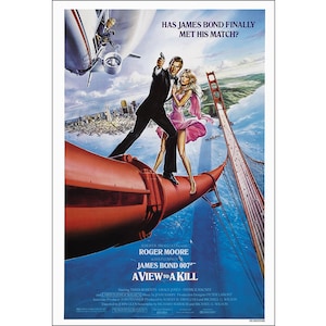 A View To A Kill Movie Poster - 1985  James Bond - Action - One Sheet Artwork