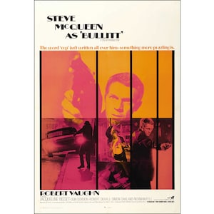 Bullitt Movie Poster - 1969  - Steve McQueen - Action - One Sheet Artwork