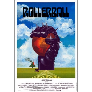 Rollerball Movie Poster - 1975  - James Caan - Action - One Sheet Artwork