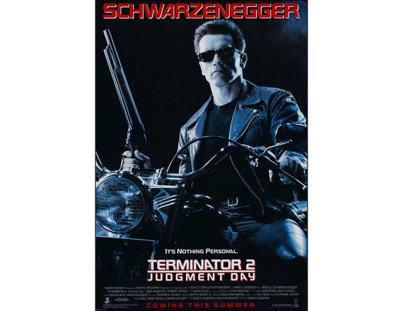 Terminator 2 Judgement Day Movie Poster - 1991 - Action - One