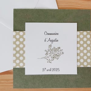 Faire part de baptême ou communion olivier