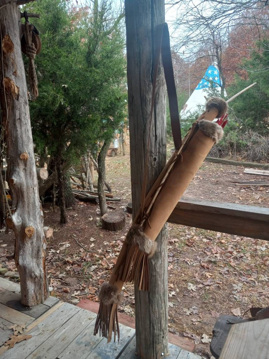 Archery Quiver and Bow Case Bison Hide Plains Indian Style Etsy