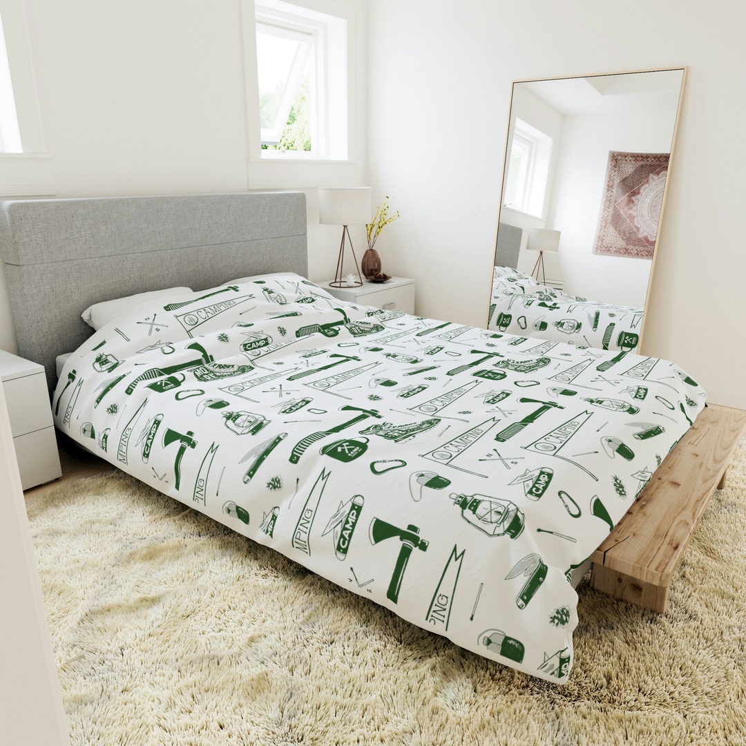 Outdoor Adventure Duvet Cover Woodland Forest Duvet Cover Camping Gear