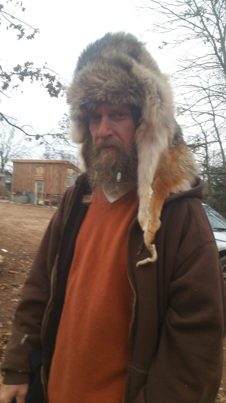 Custom Coyote Fur Trapper Cap image 1