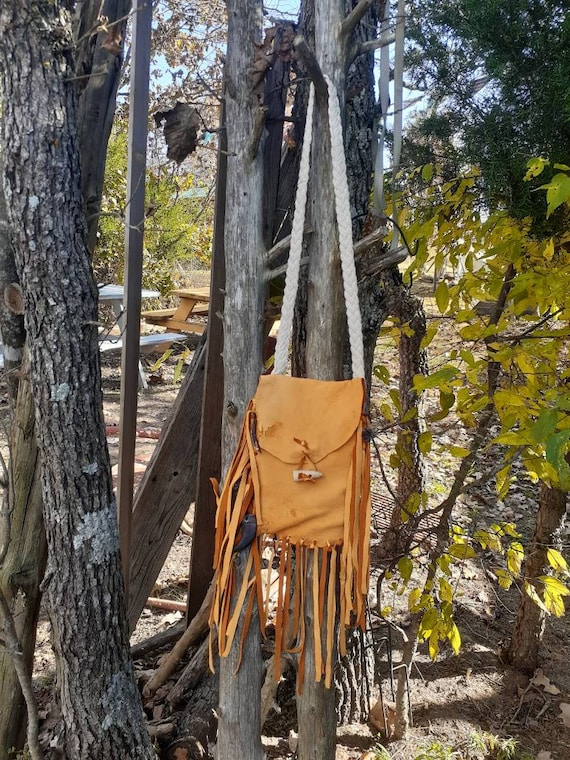 Native American Beaded Elk Buckskin Bag | eBay