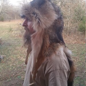 Custom Coyote Fur Trapper Cap image 3