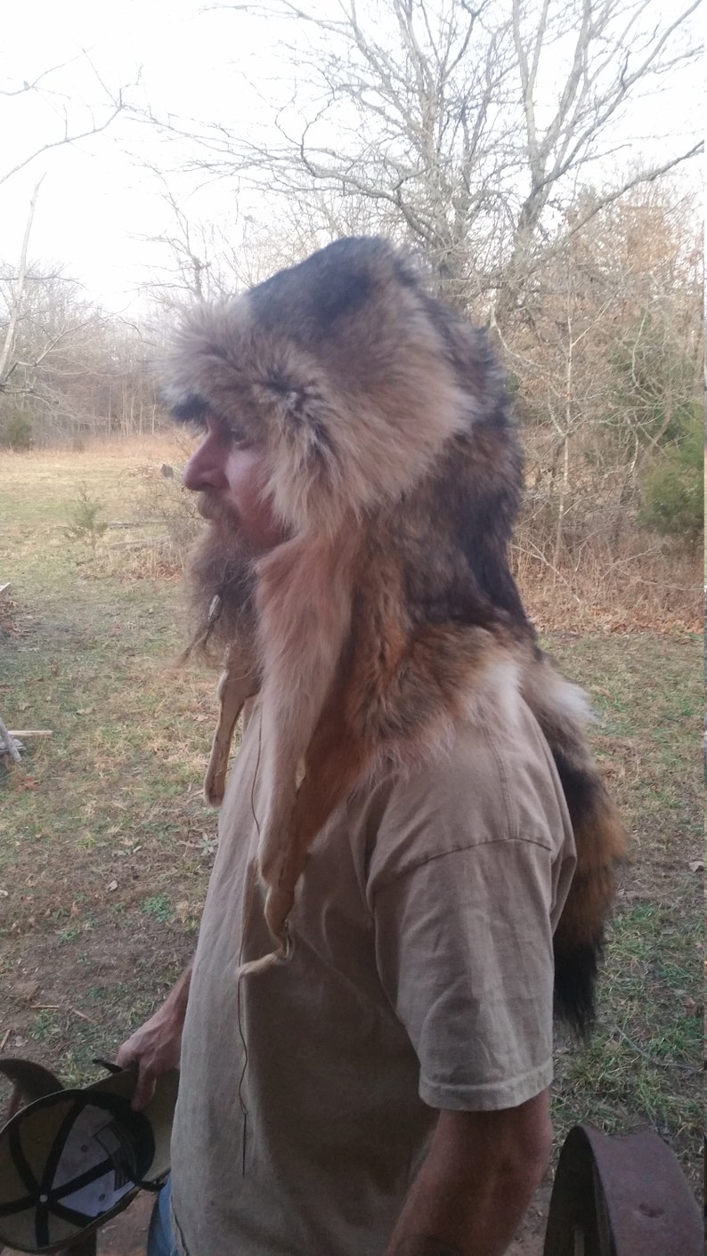 Custom Coyote Fur Trapper Cap image 3