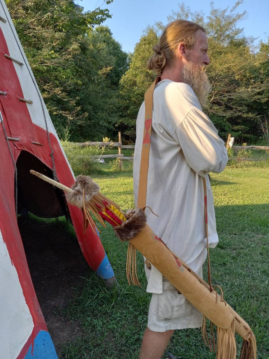Archery Quiver and Bow Case Bison Hide Plains Indian Style Etsy