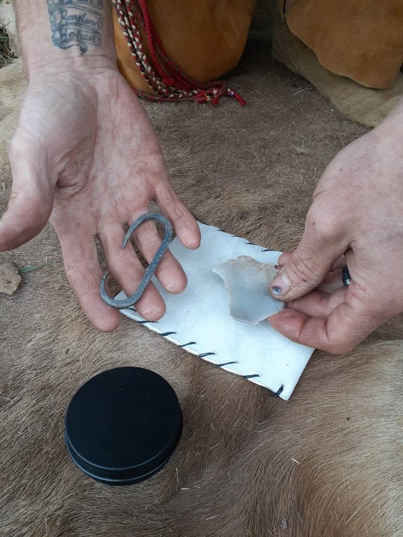 Flint N Steel Fire Starting Kit Primitive Skills Campfire Kit Etsy Sweden