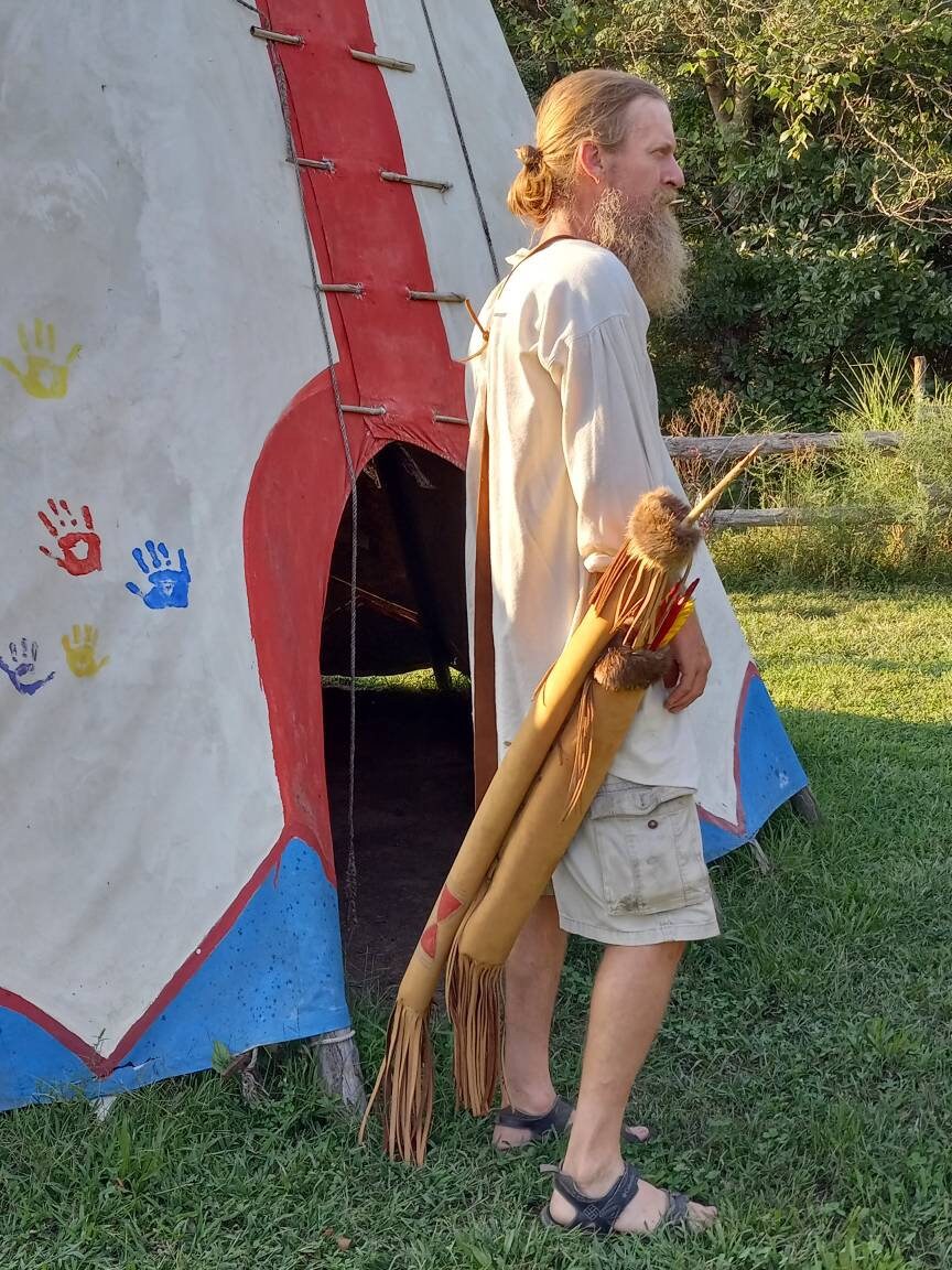 Archery Quiver and Bow Case Bison Hide Plains Indian Style Etsy