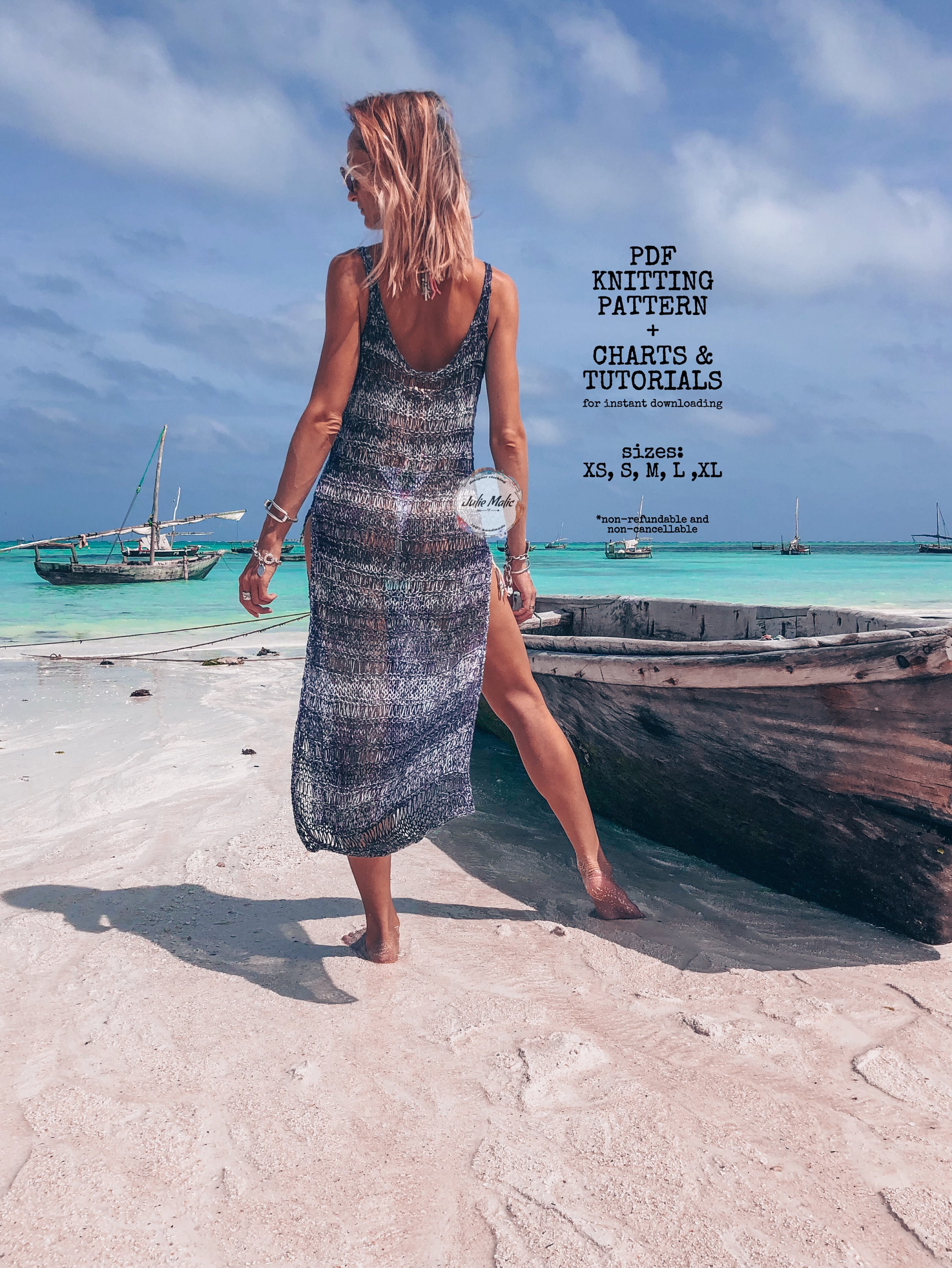 Open Sides Maxi Dress PDF Knitting Pattern See Through Dress Easy Knit  Pattern Cocktail Dress Knitting Tutorial Long Sexy Sheer Dress DIY - Etsy