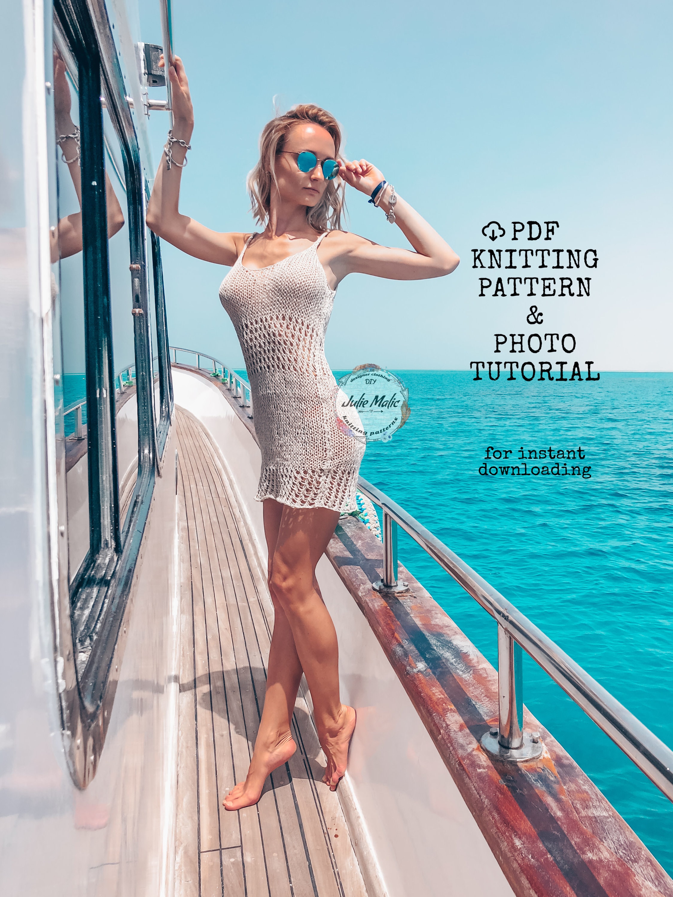 Sexy Sheer Knitted Dress PDF Easy Pattern & Tutorial Beach Cover