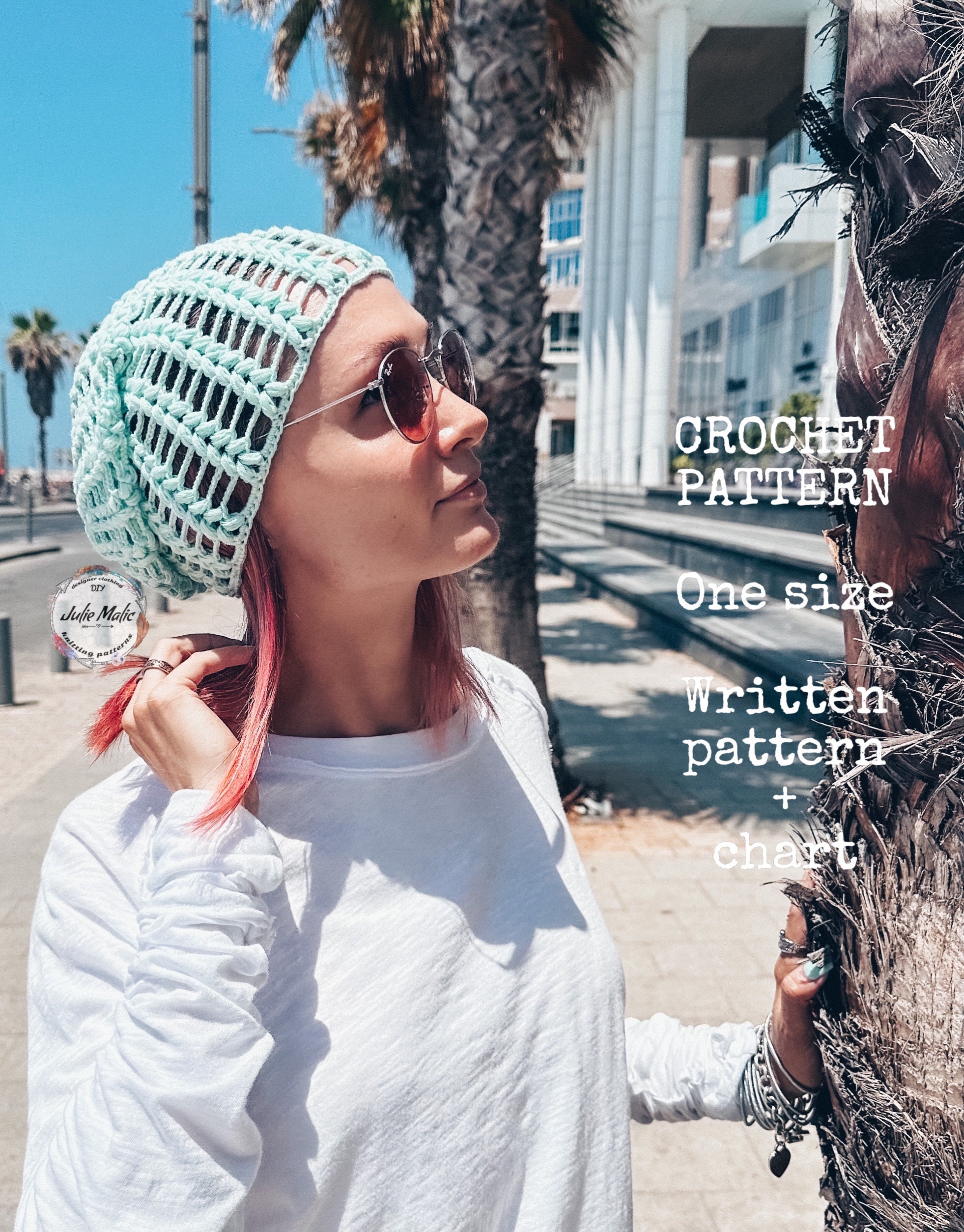 Summer Lace Slouch Beanie Hat CROCHET PATTERN Mesh Sun Hat Pdf Pattern ...