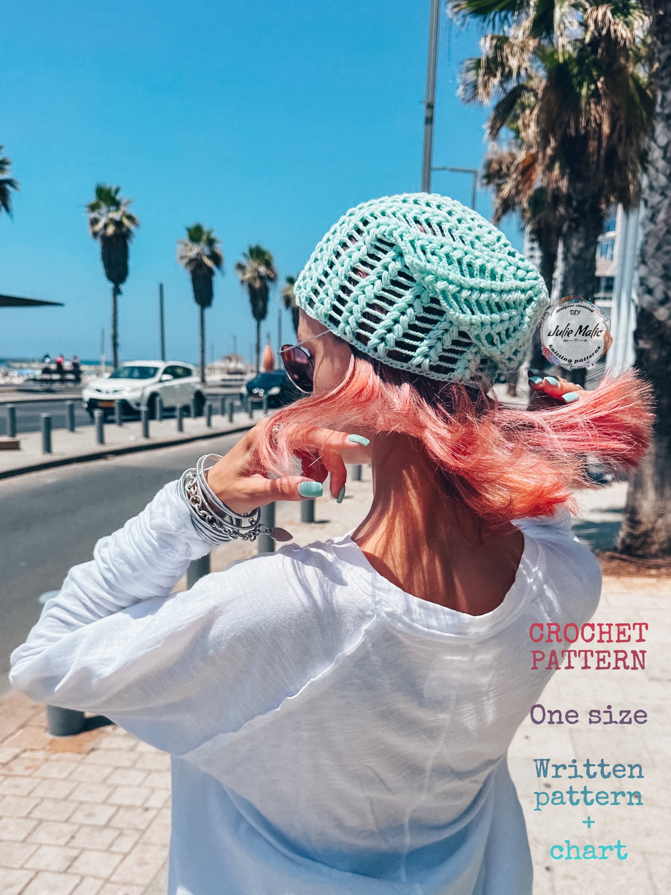 Summer Lace Slouch Beanie Hat CROCHET PATTERN Mesh Sun Hat Pdf Pattern ...