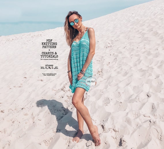 See Through Dress PDF Knitting Pattern Beach Cover up Easy Knit