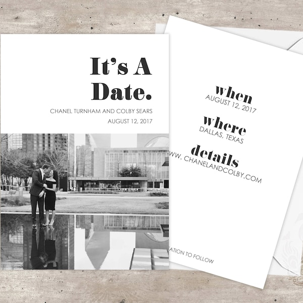 SAVE THE DATE: It's A Date - Printable or Printed | Opt Envelopes