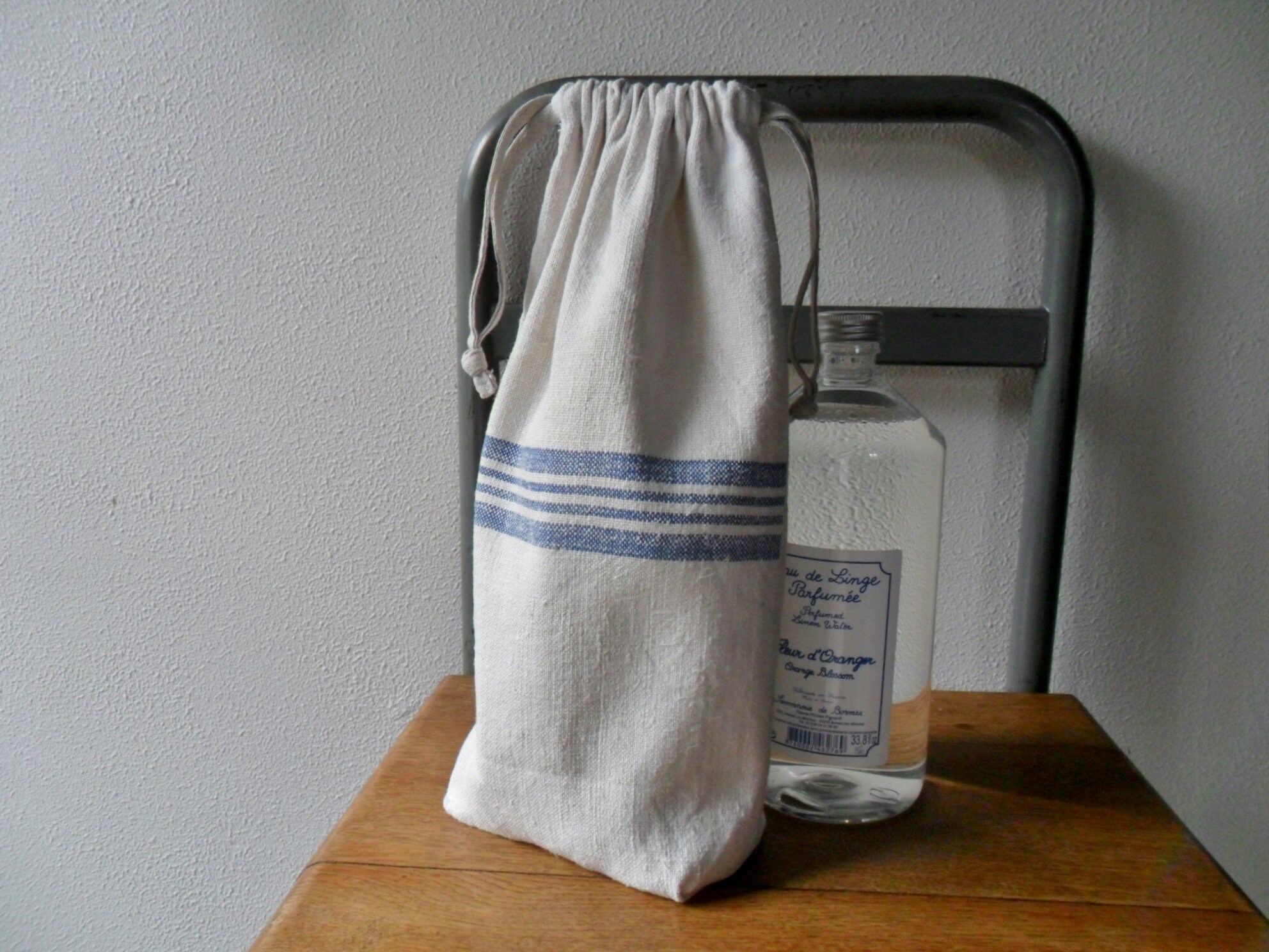 Pochon Haut, Sac à Bouteille, en Chanvre Ancien