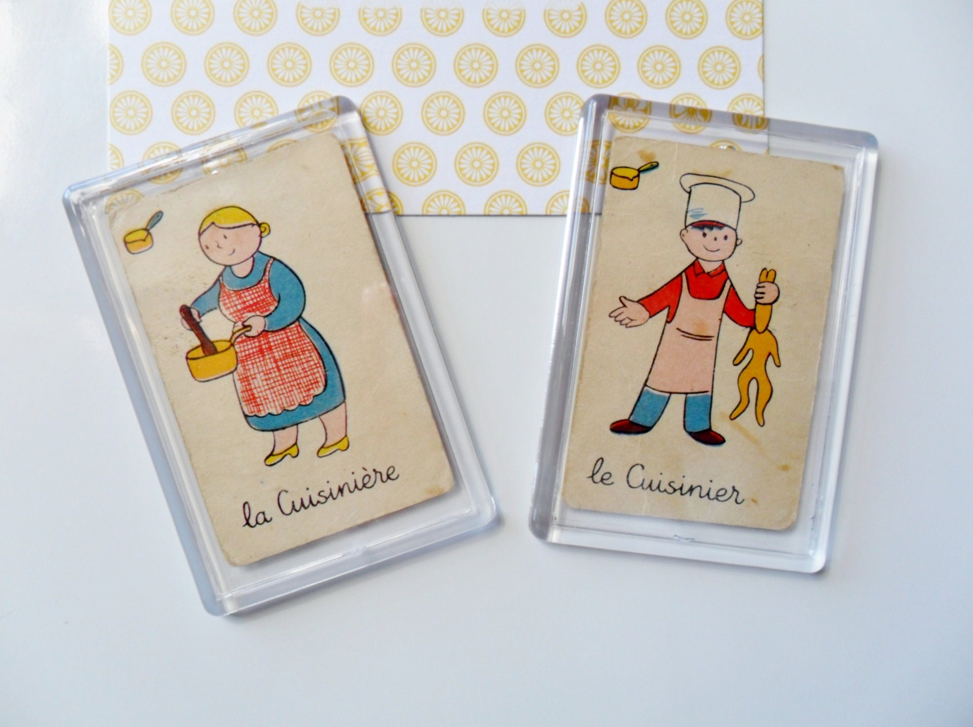 Magnets Anciennes Cartes de Mistigri, Cuisinière et Cuisinier