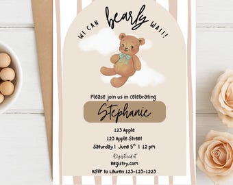 We Can Bearly Wait Baby Shower Invitation Bundle