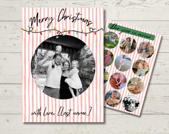 Editable Photo Christmas Card Canva | Year in Review Template (Digital Download)