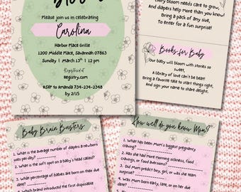 Baby in Bloom Baby Shower Invitation Bundle