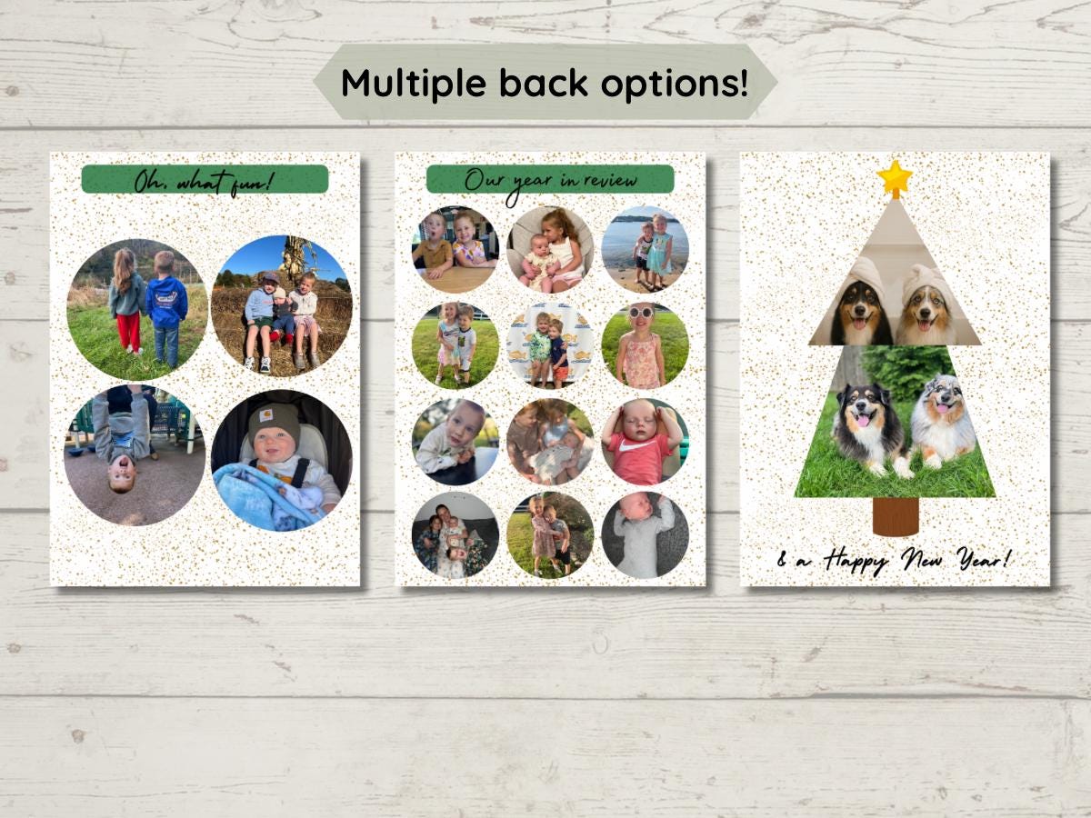 Editable Photo Christmas Card Canva | Year in Review Template (digital ...