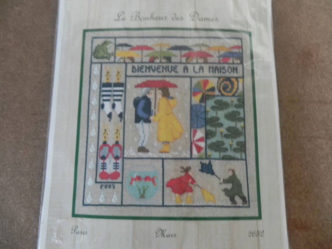 Au Bonheur Des Dames Broderie Point De Croix Kit broderie aux Bonheurs des Dames/ Mars/ Bienvenue à la maison - Etsy