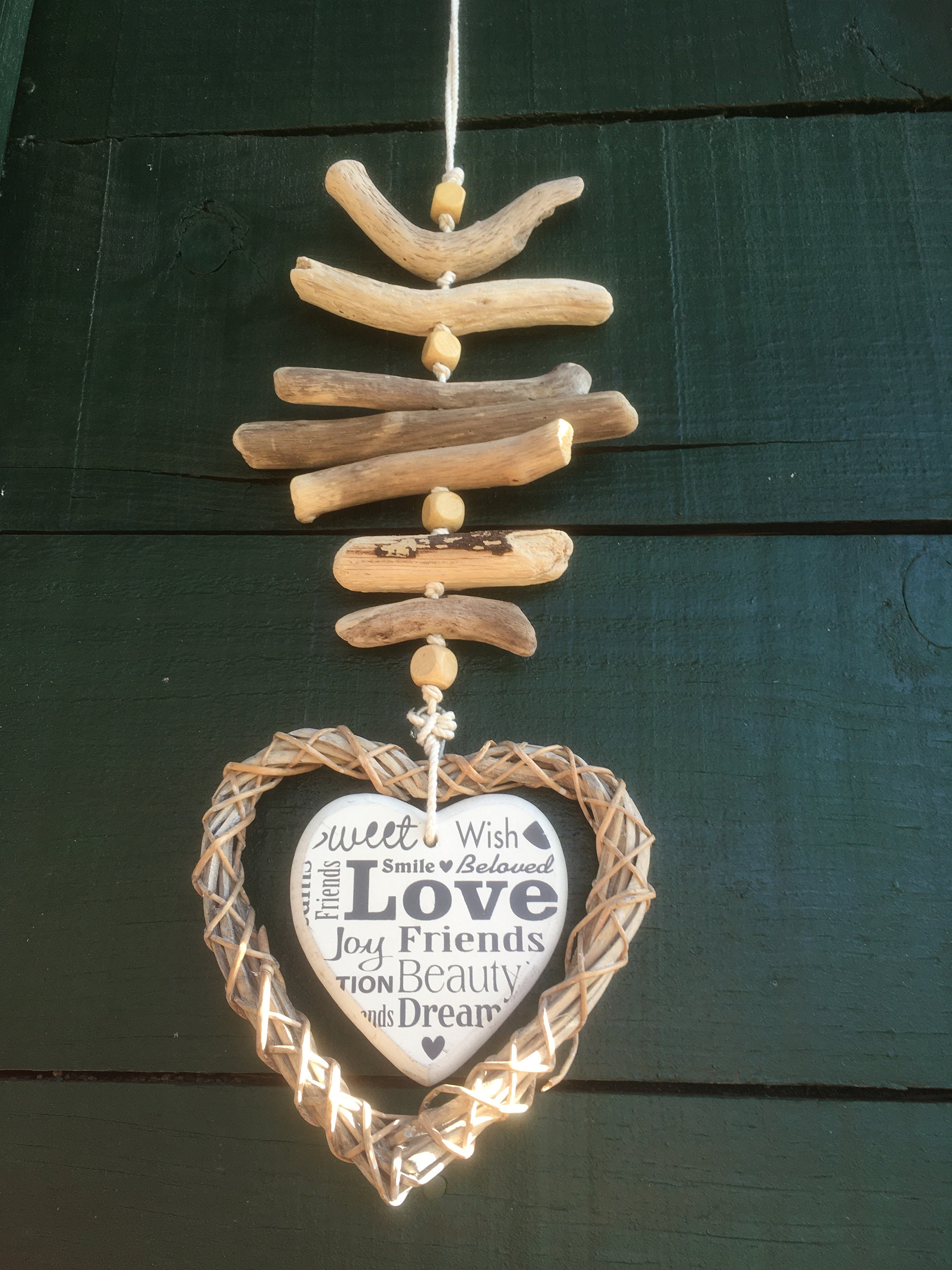 Guirlande de Bois Flotté/ Coeur/Perle/Driftwood Garland /Heart/ Pearl