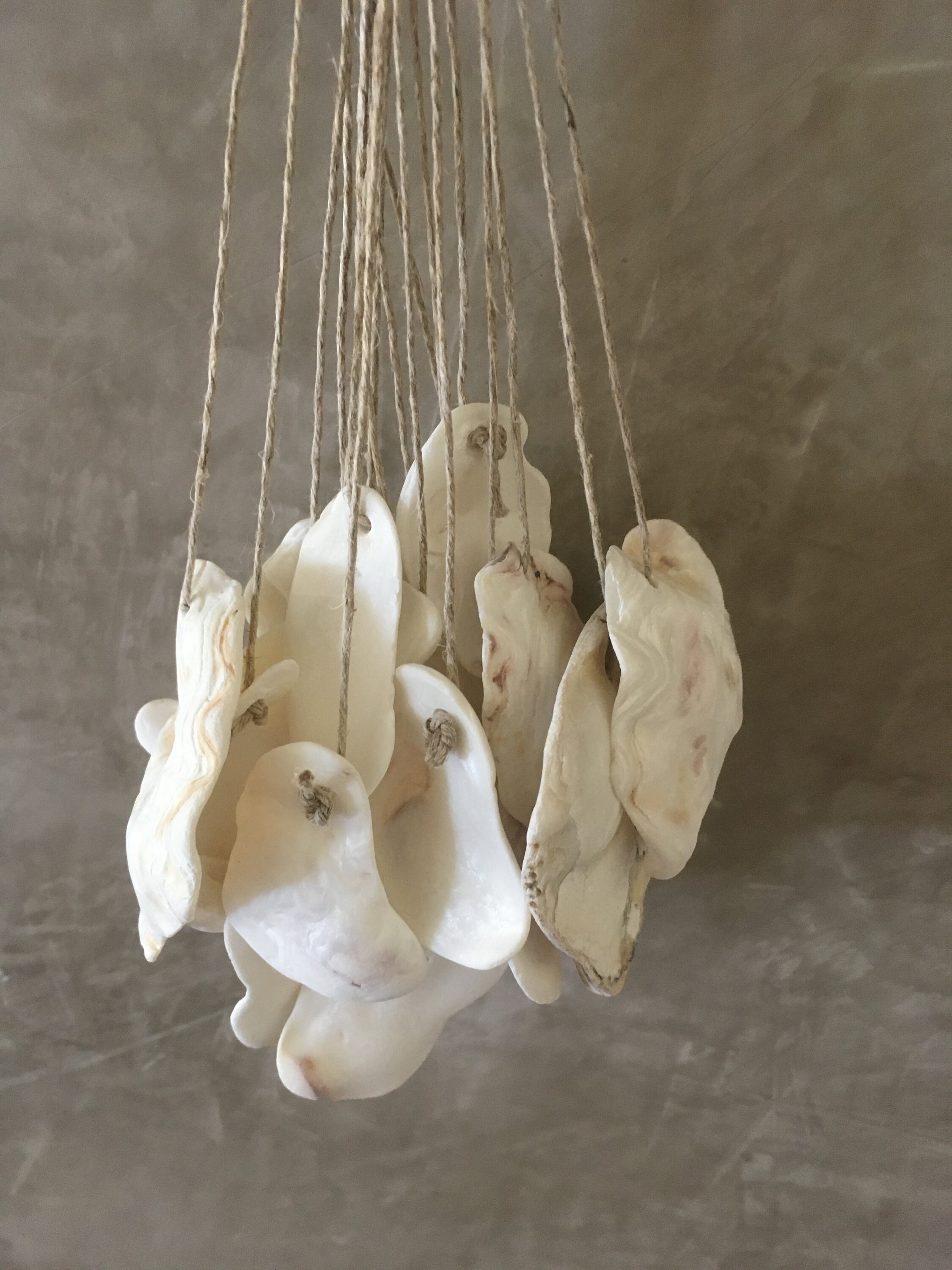 Suspension/ Grappe de Coquillages Blancs Pour Déco Marine