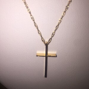 Cross Necklace, Gold Filled charm necklace, Pendent necklace, cross, carving, Jesus Christ Crucifix Cross. Gold 12k Father’s Day gift