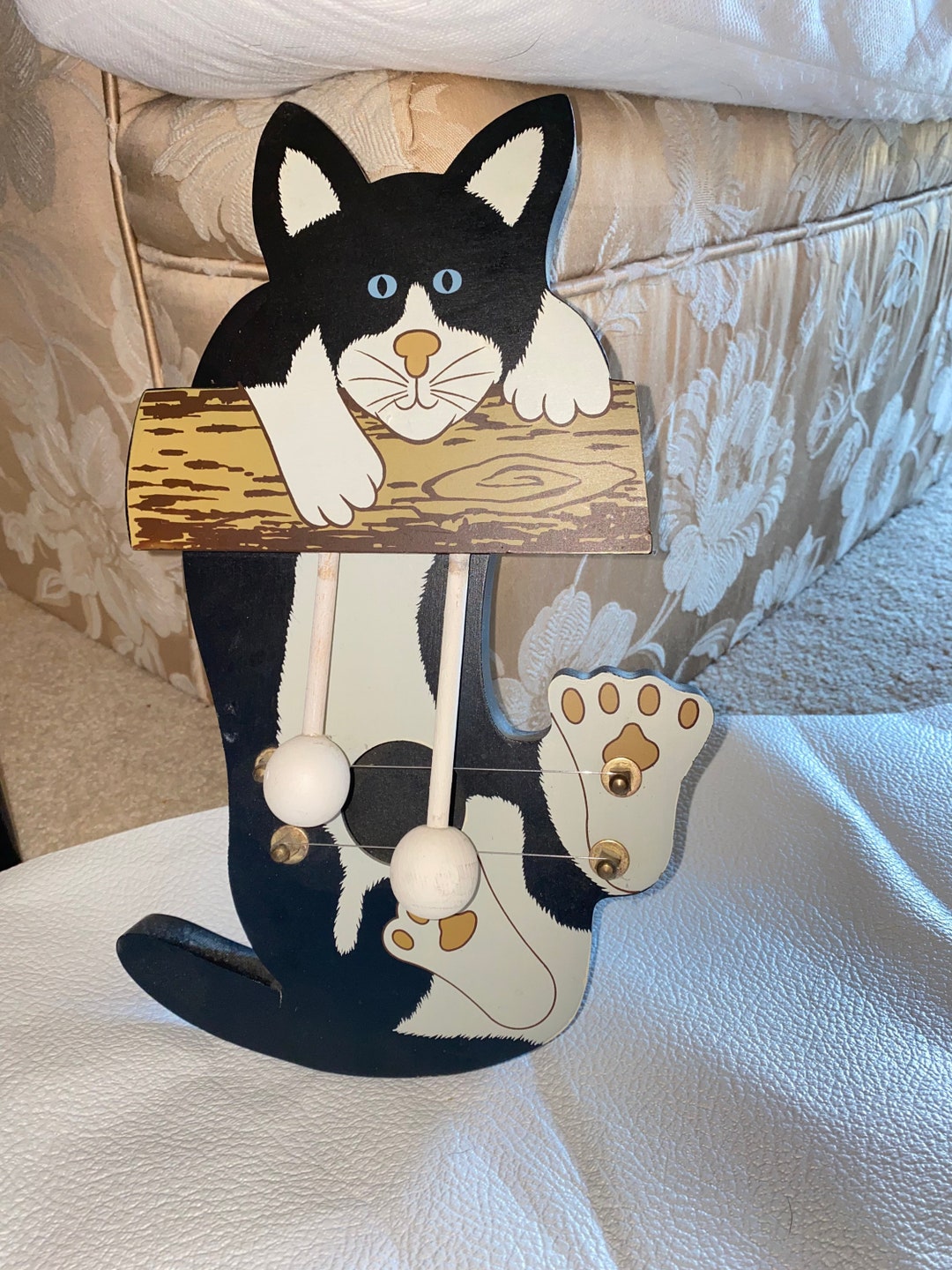 Vintage Wooden Cat Plays Xylophone Wall Display Very Unique From New Creative Enterprise Inc