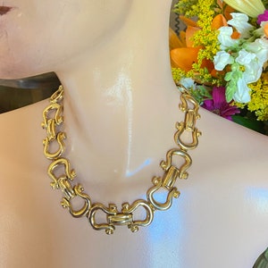 Vintage necklace gold plated choker statement piece chunky