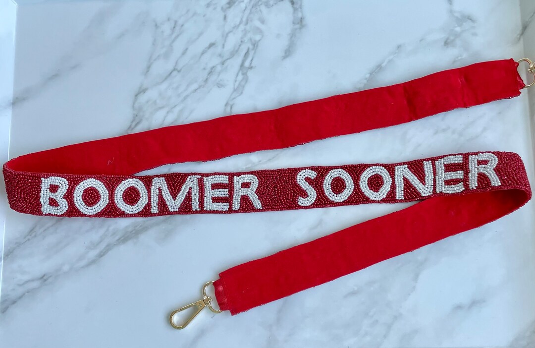 Ready to Ship OU Beaded Purse Straps University of Oklahoma Football