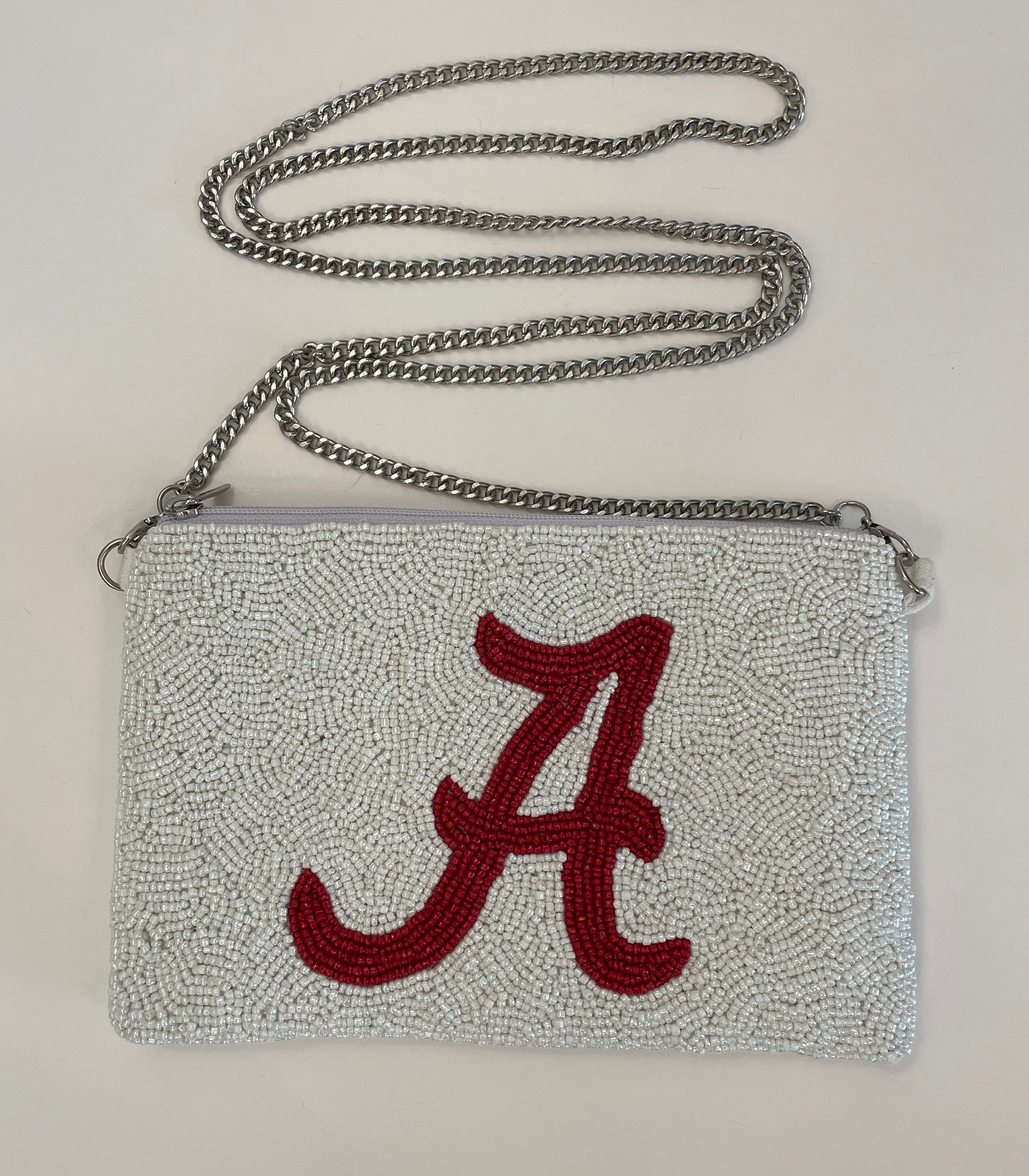 University of Alabama Bridget Clear Purse with 2 Straps in Clear/Crimson Size 8 x 6 x 2
