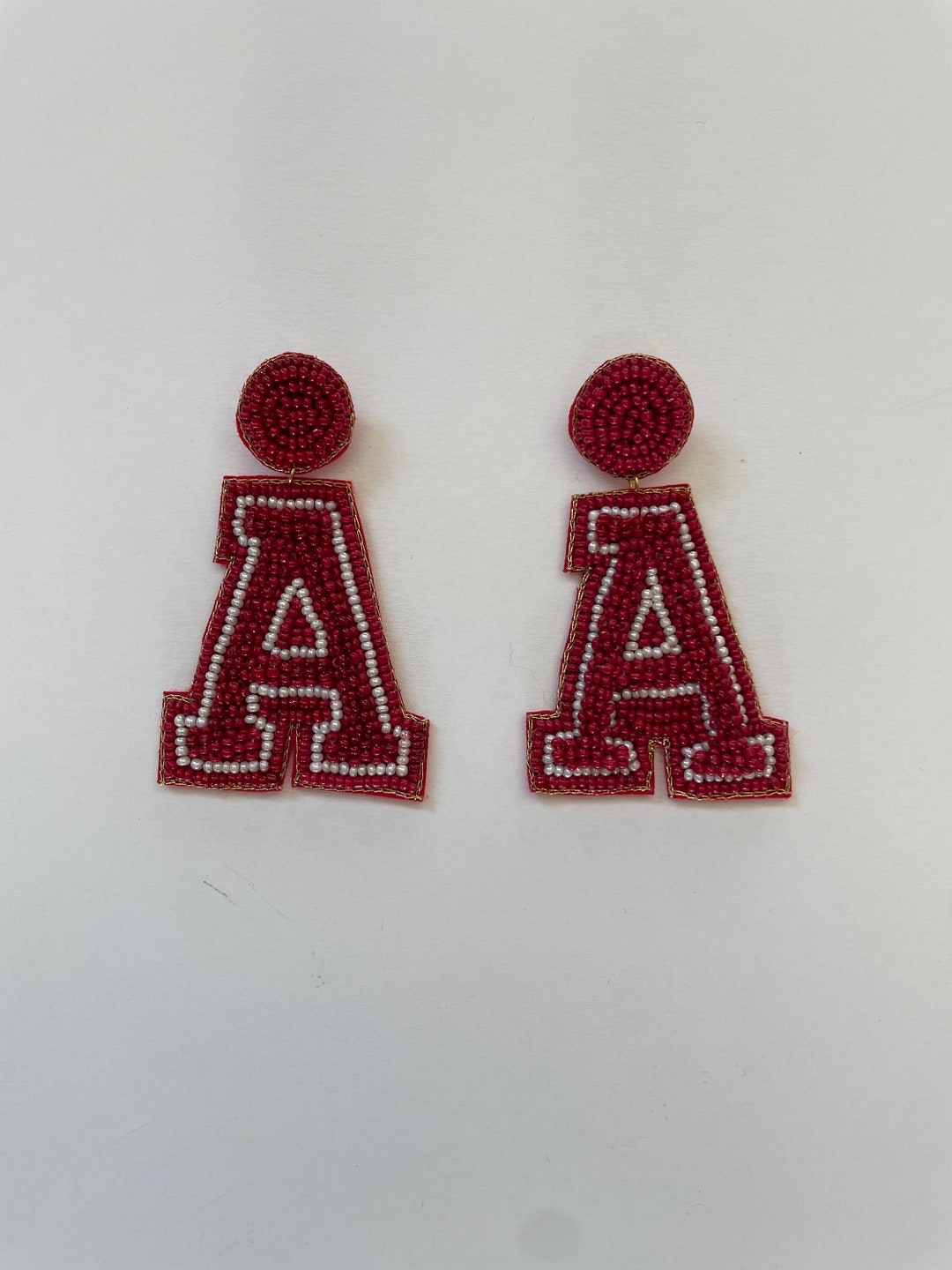 Alabama Beaded Earrings Bama Earrings Roll Tide Earrings Etsy