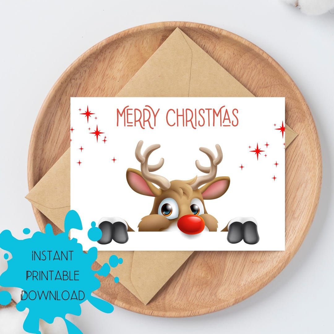 Happy Wednesday Rudolph Merry Christmas Card, Rudolph Reindeer Happy Holidays, Digital Download ...