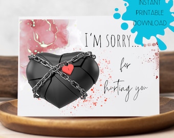 I'm Sorry I Hurt You Card, Friendship Apology Forgive Me, Digital Download