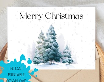 メリークリスマスカード、クリスマスツリー、ハッピーホリデー、デジタルダウンロード