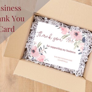 Tarjeta de agradecimiento comercial personalizada, agradecimiento imprimible por negocios, material de marketing, descarga digital, prospecto, agradecimiento al cliente
