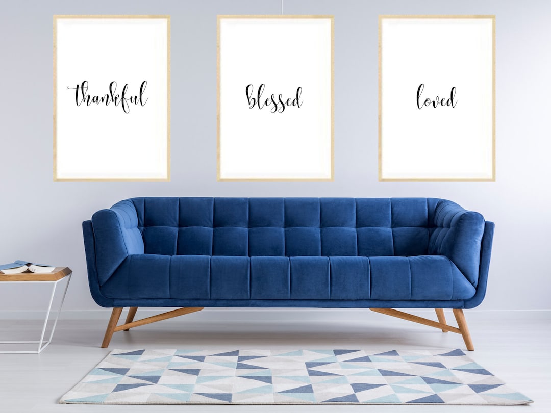 Blessed Thankful Loved Wall Art Power Words Printable Motivational