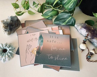 Printable Law of Attraction Cards, Self Love Quotes, Positive Affirmations, Prosperity + Abundance, Manifesting Money Affirmations Gratitude
