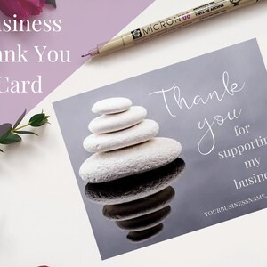 Imprimible Gracias por apoyar mi tarjeta de visita, tarjeta de visita digital de agradecimiento, material de marketing, spa, yoga, meditación gracias