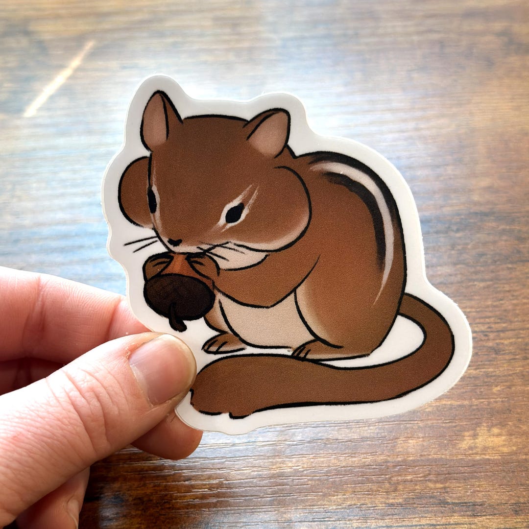 Chipmunk Sticker Chipmunk 3in Vinyl Sticker - Etsy