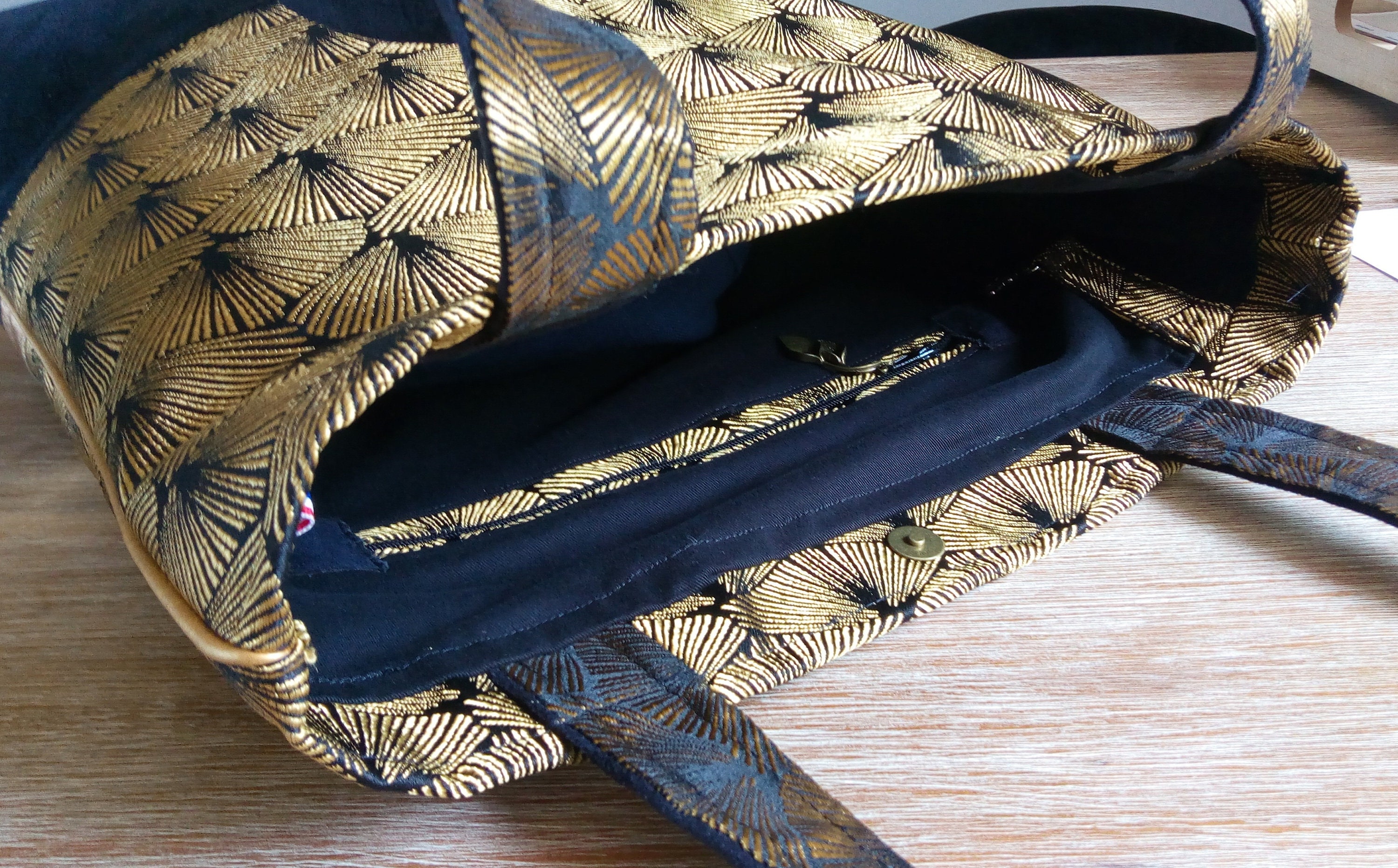 Women's bag suede and jacquard fabric tote bag new | Etsy