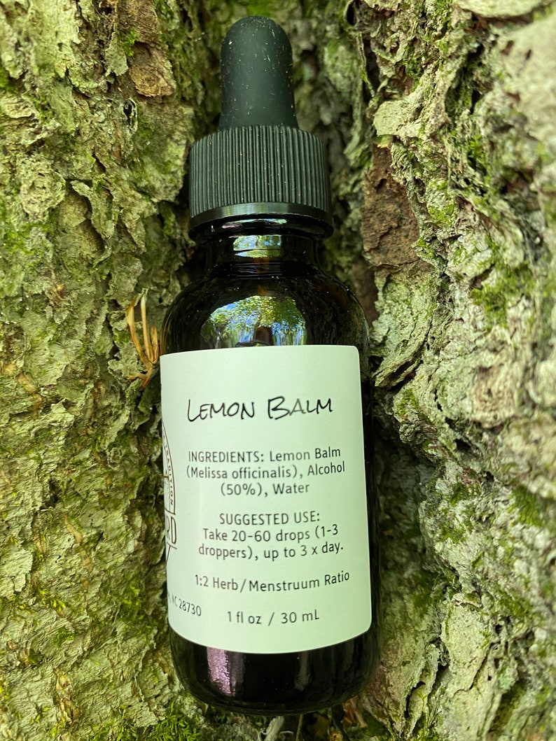 Lemon Balm Tincture Herbal Tincture Anxiety Stress Etsy