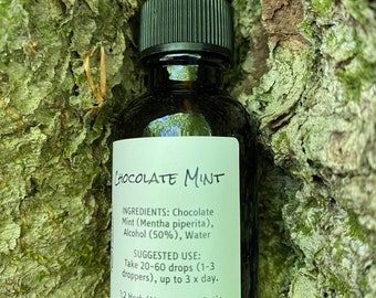 Chocolate Mint Tincture | Herbal Extract | Infusion | Natural Remedies | Water Enhancer