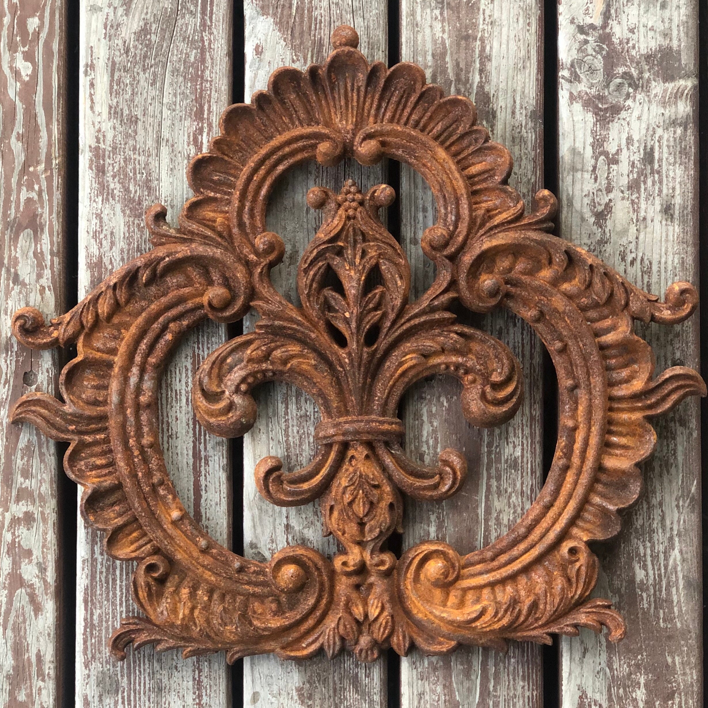 Big Rusty Metal Wall Decor Rusty Metal Wall Hanging Cast Etsy